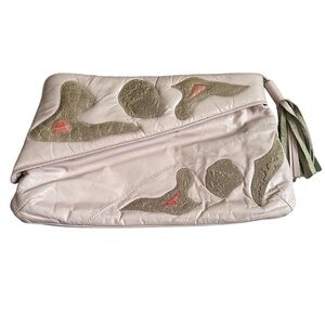 Vintage Genuine Leather Clutch Blush Pink